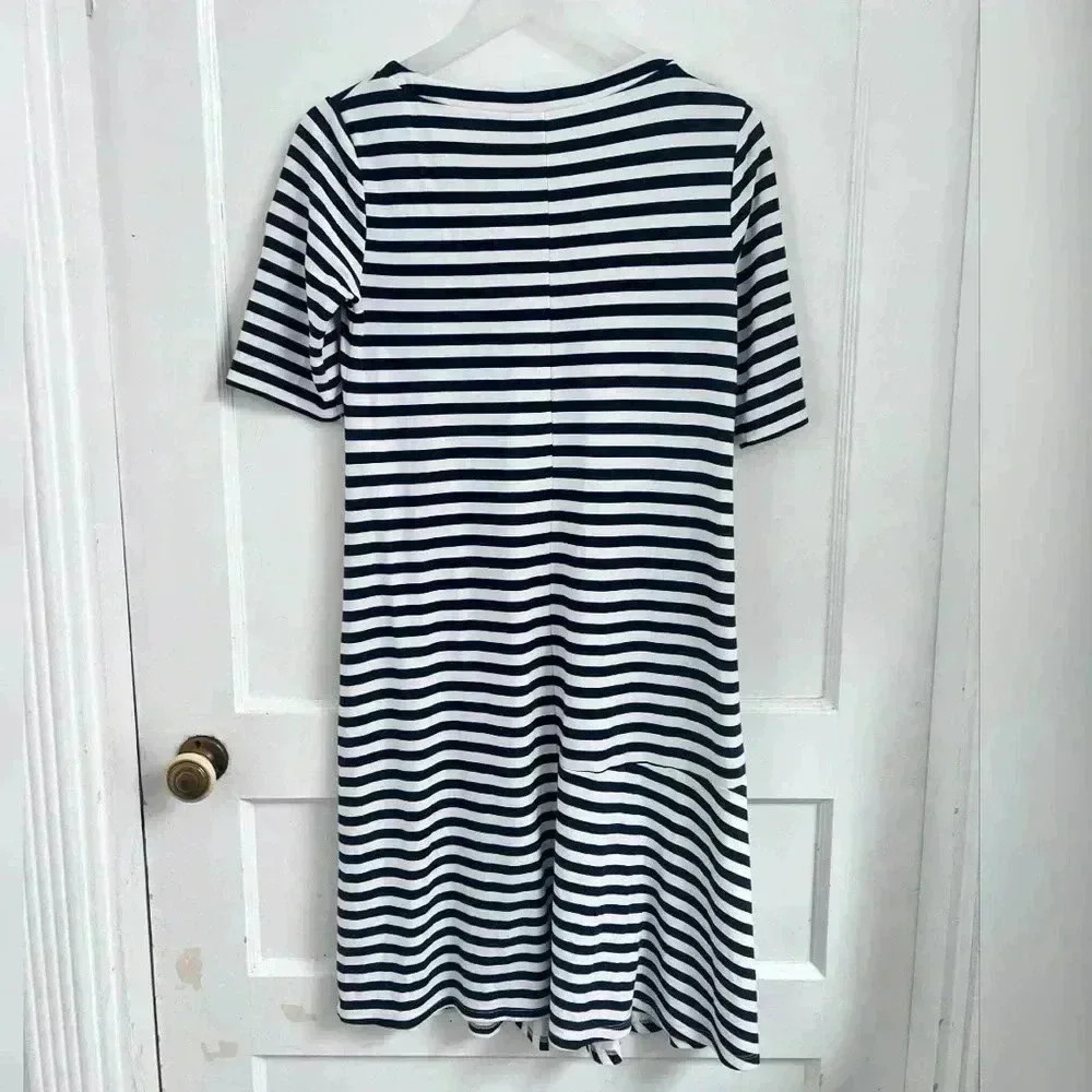 MAX MARA WEEKEND Oversized T-Shirt Dress Blue Striped Short Sleeve Midi M $485 - Picture 5 of 5